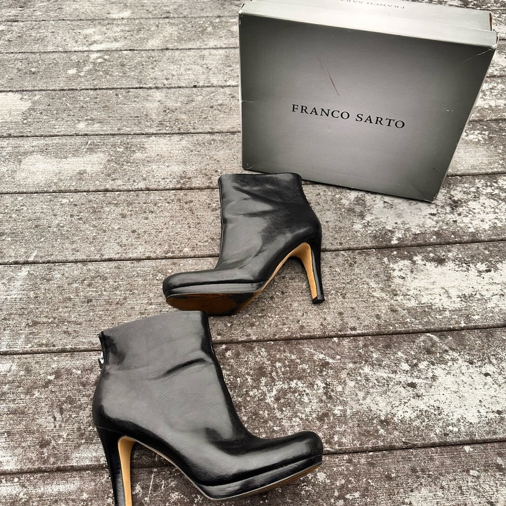 Franco Sarto Black Heeled Booties